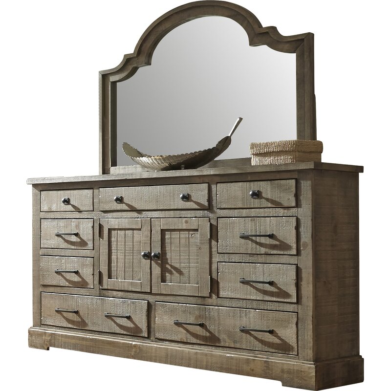 Lark Manor Arthurs 9 Drawer Combo Dresser With Mirror And Reviews Wayfair 5664